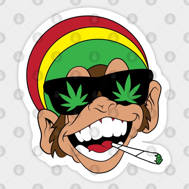 Rasta Monkey Sticker by defytees